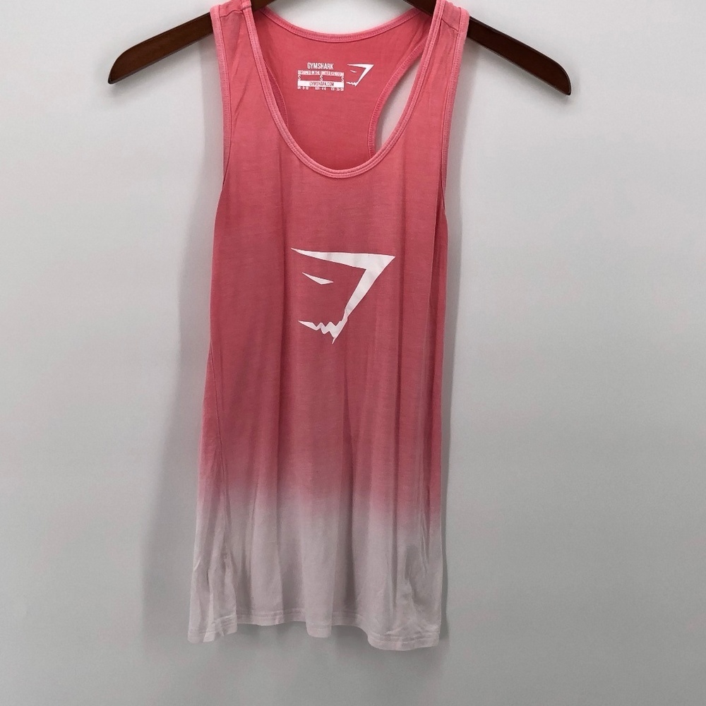 Gym Shark Pink/Peach Ombre Racerback Tank Top S
